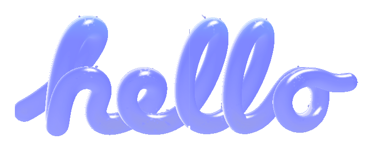 hello 3D liquid glass typography